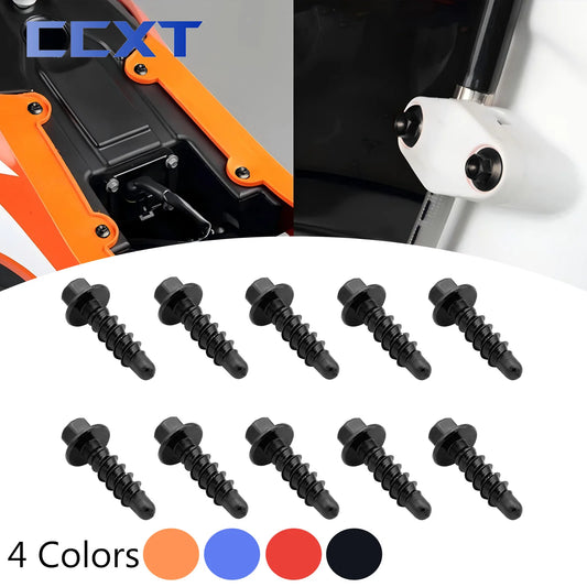 Kit 10 Tornillos Autorroscantes para Motos Off-Road – KTM XC / XCF / SX / SXF / EXC / XCW / EXCF 125-530cc (2004-2026)