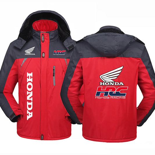 Chaqueta Honda Hombre 2025 – Sudadera con Capucha, Gruesa y Cortaviento, Estilo Honda Racing, Otoño-Invierno